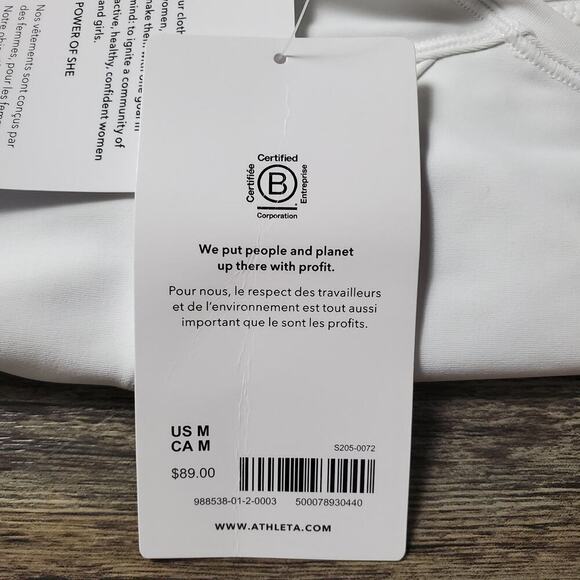 ATHLETA Women Size Medium Ace Tennis Golf White Dress 1/4 Zip Sleeveless NEW - Picture 14 of 14